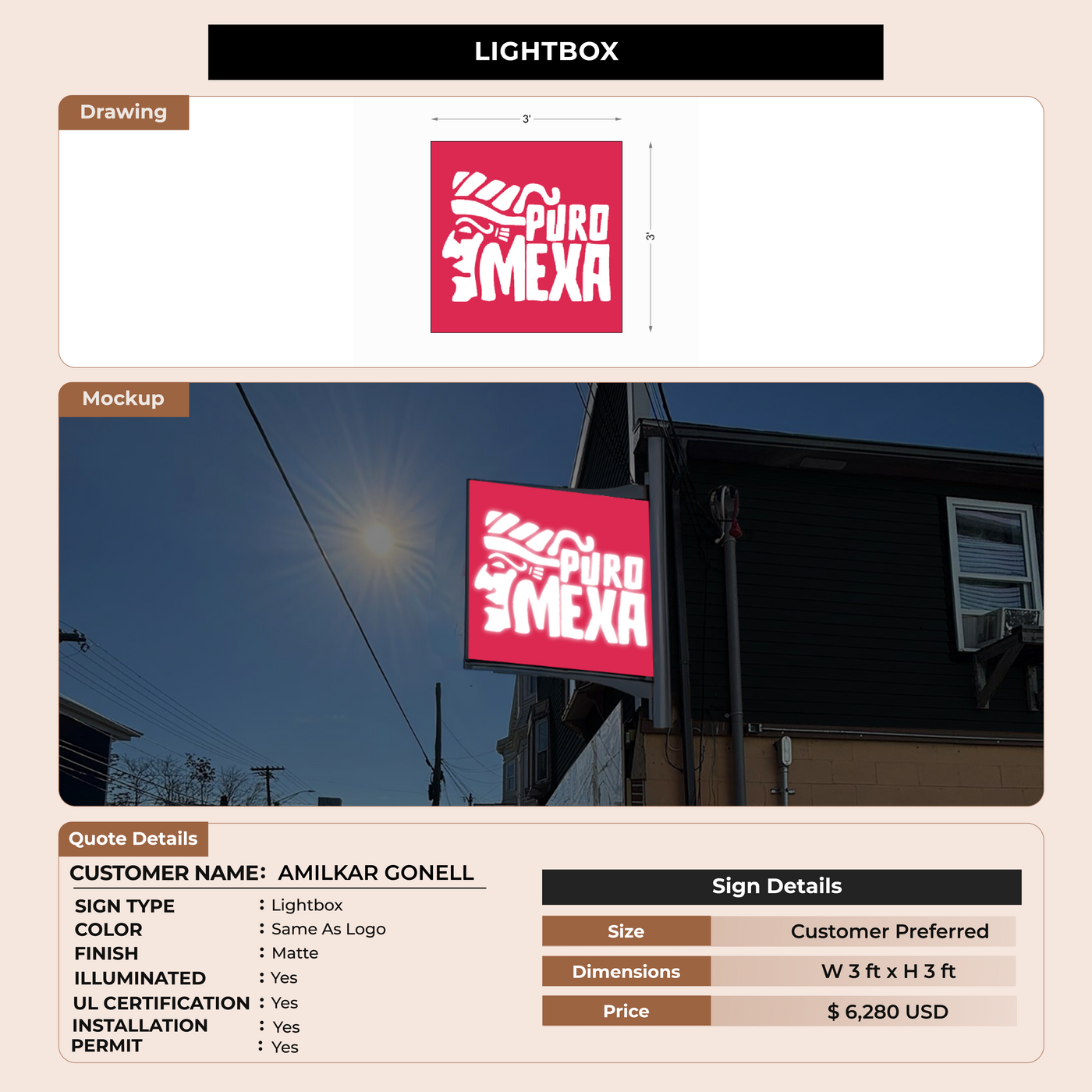 Custom Signs For AMILKAR GONELL