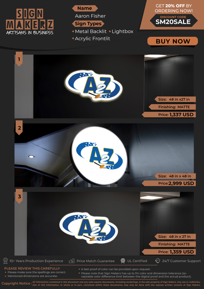 Business Sign for Aaron Fisher