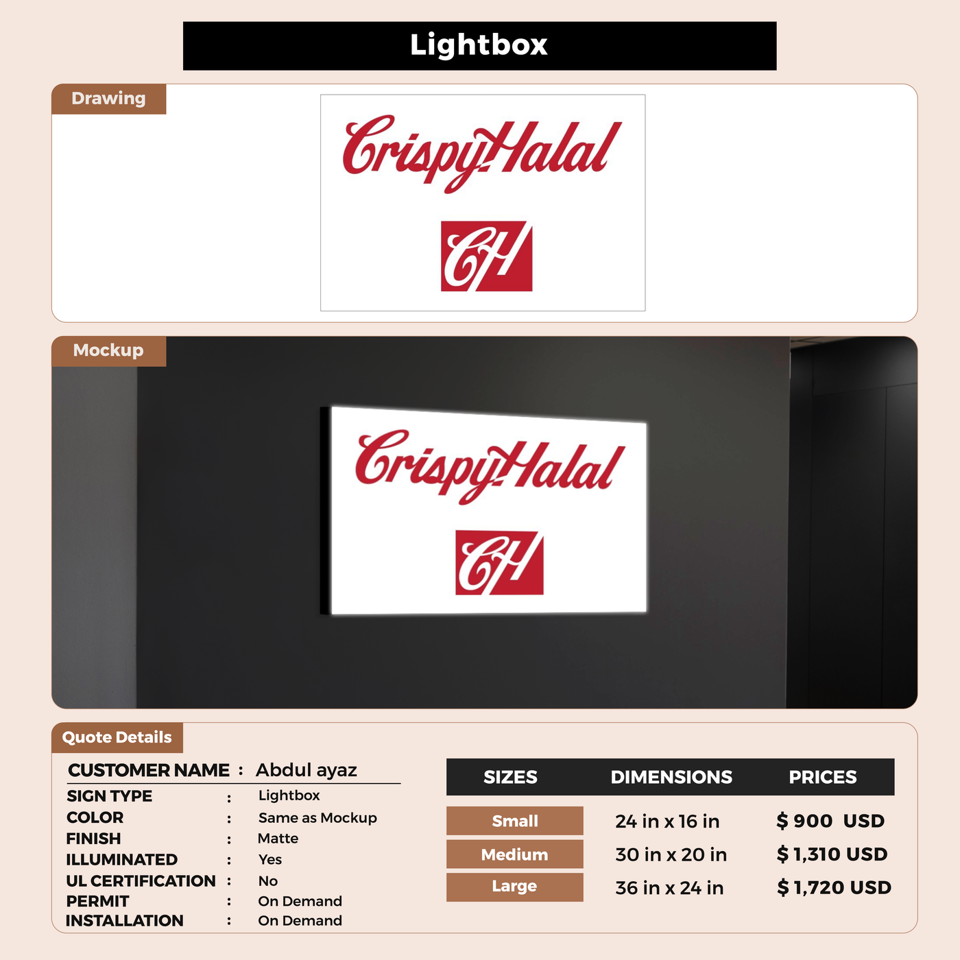 Custom Signs for Abdul Ayaz