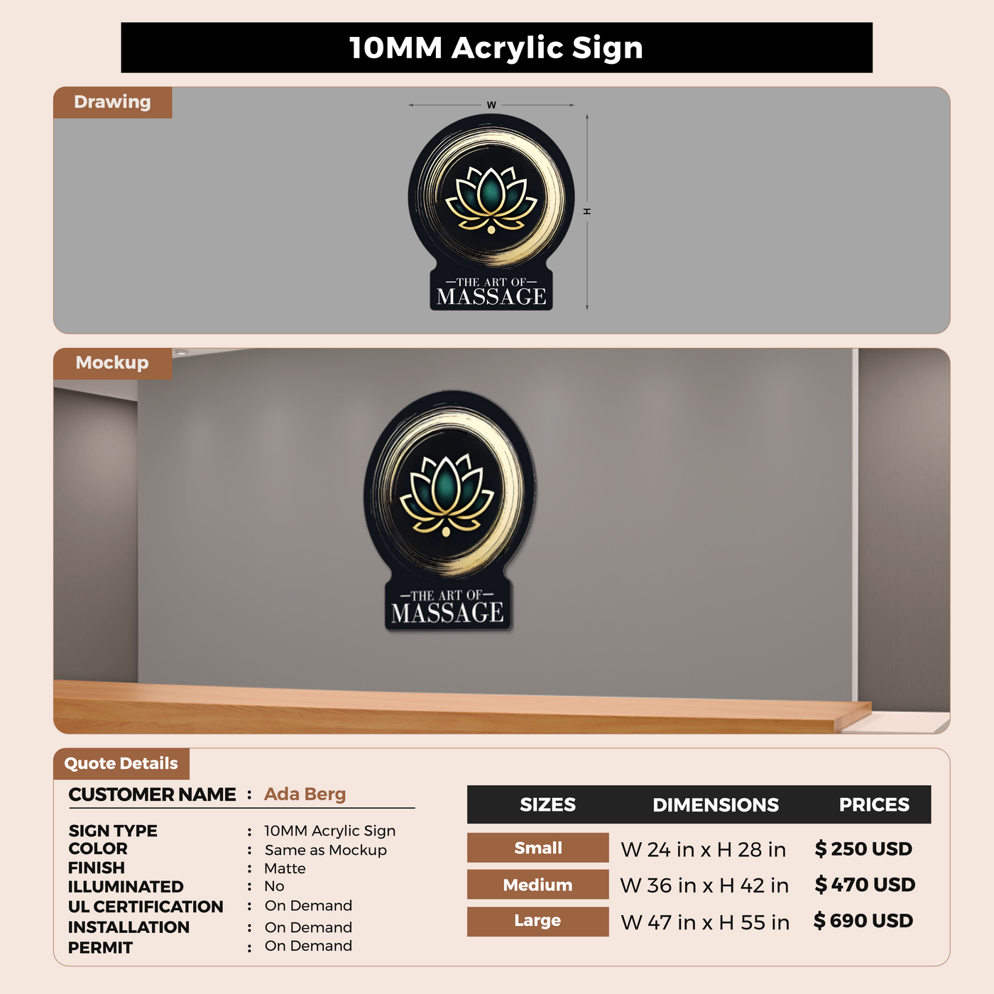 Custom Signs For Ada Berg