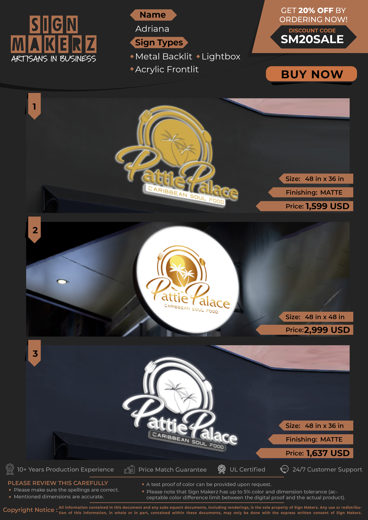 Business Sign for Adriana