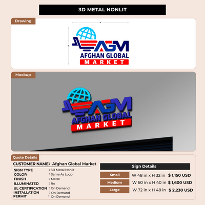 Custom Signs for Afghan Global Market