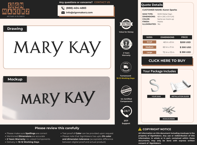 5mm Metal Sign for Karen Sparks