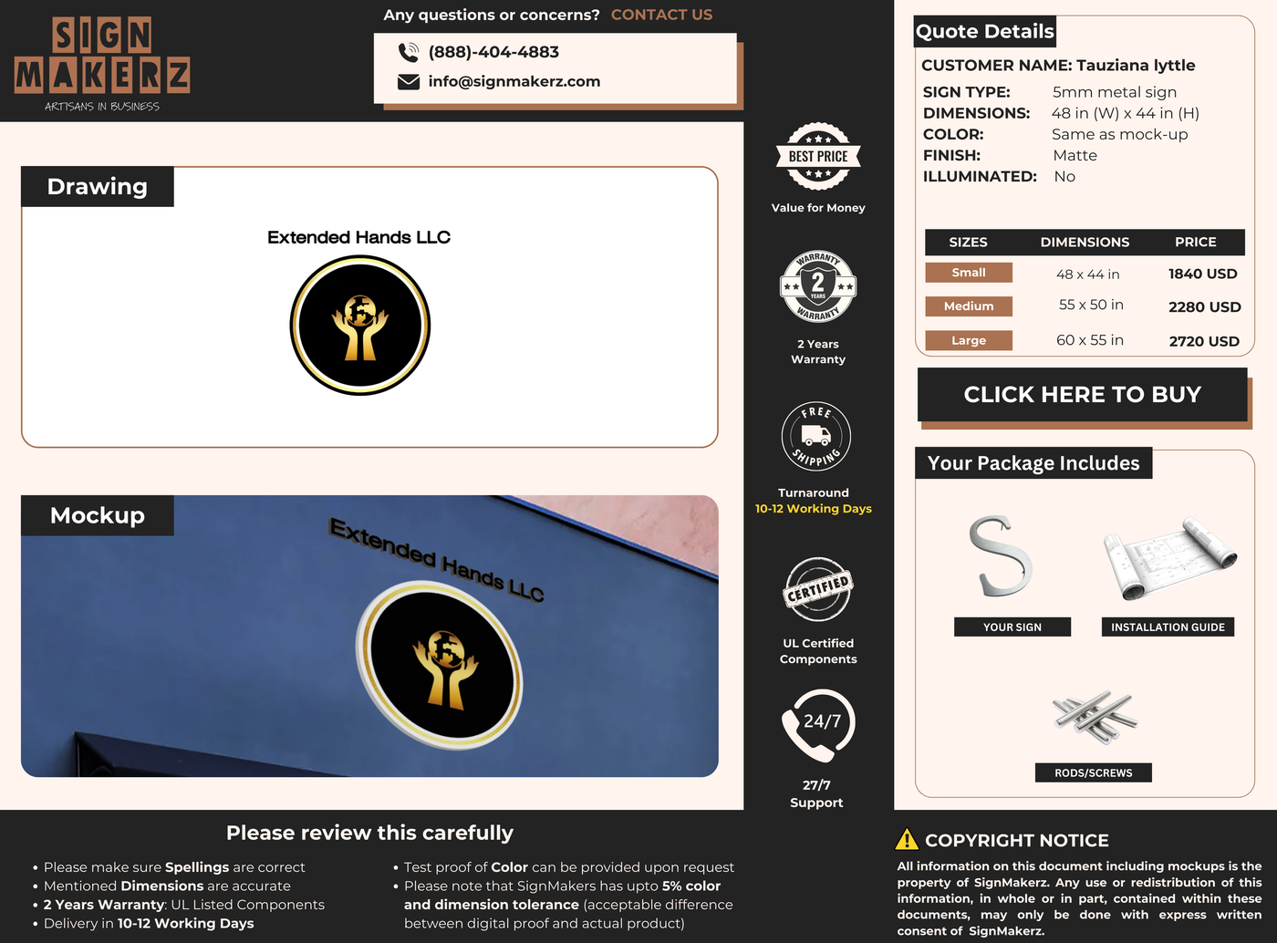 Business Signage for Tauziana lyttle