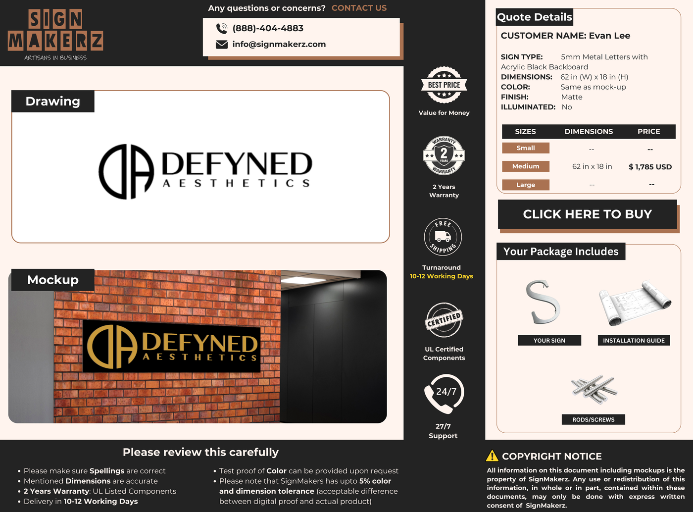 Business Signs for Evan Lee