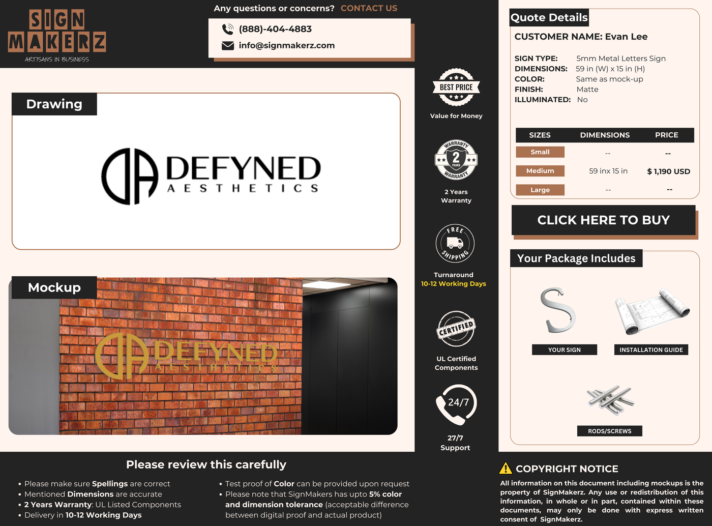 Business Signs for Evan Lee