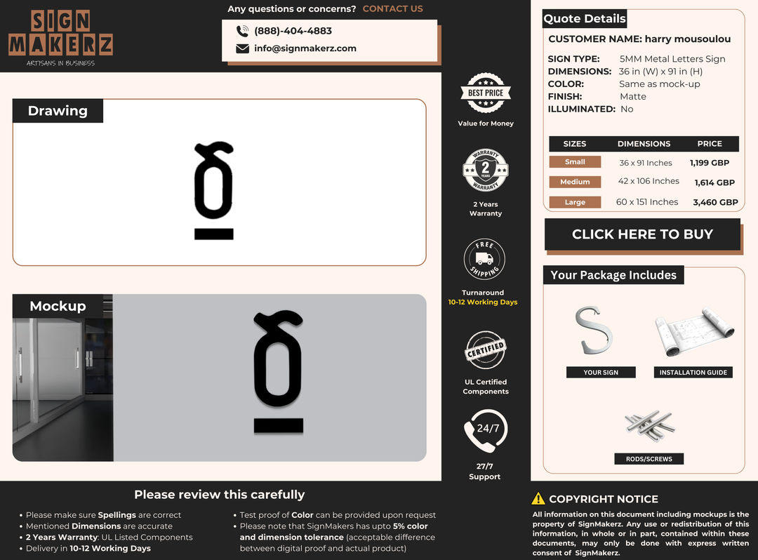 5MM Meta Letters Sign For harry mousoulou