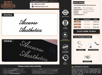 Business signage for Gina Accurso