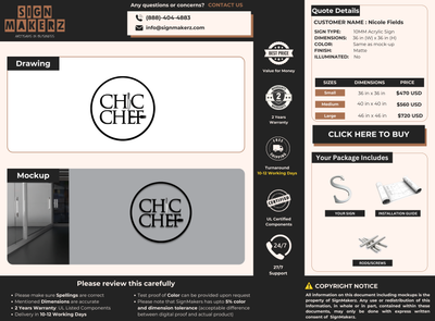Business signage for Nicole Fields