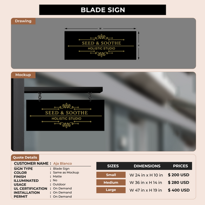 Blade Sign for Aja Blanco