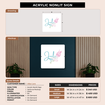 Custom Signs For Alba Lara