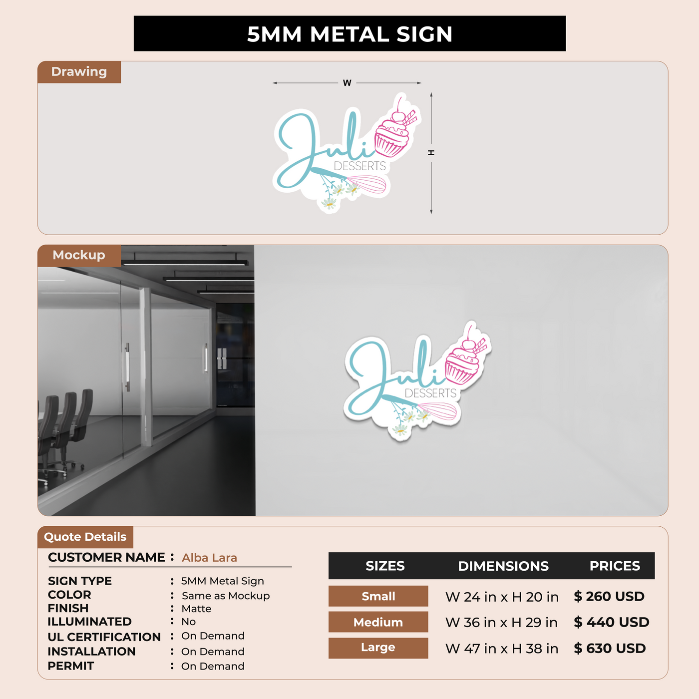Custom Signs For Alba Lara