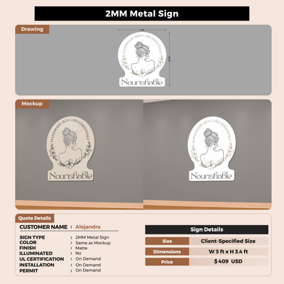 2MM Metal Signs For Alejandra