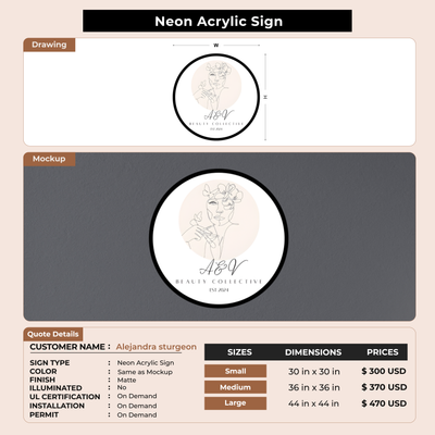 Business signage for Alejandra sturgeon