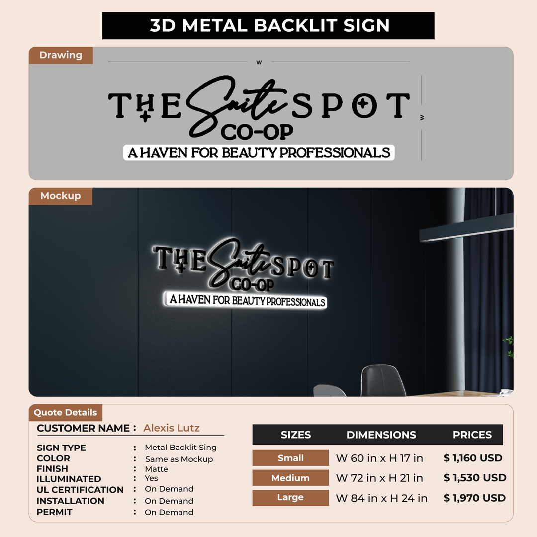 Business signage for Alexis Lutz