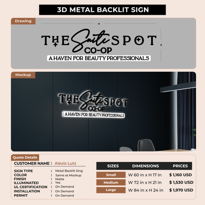 Business signage for Alexis Lutz