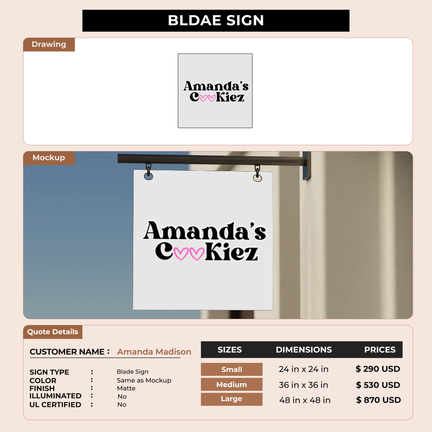 2d blade sign for Amanda Madison