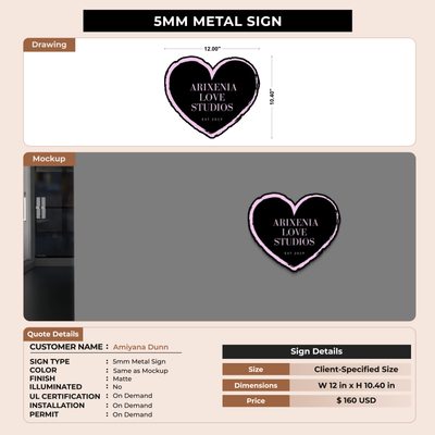 5mm Metal Sign for Amiyana Dunn