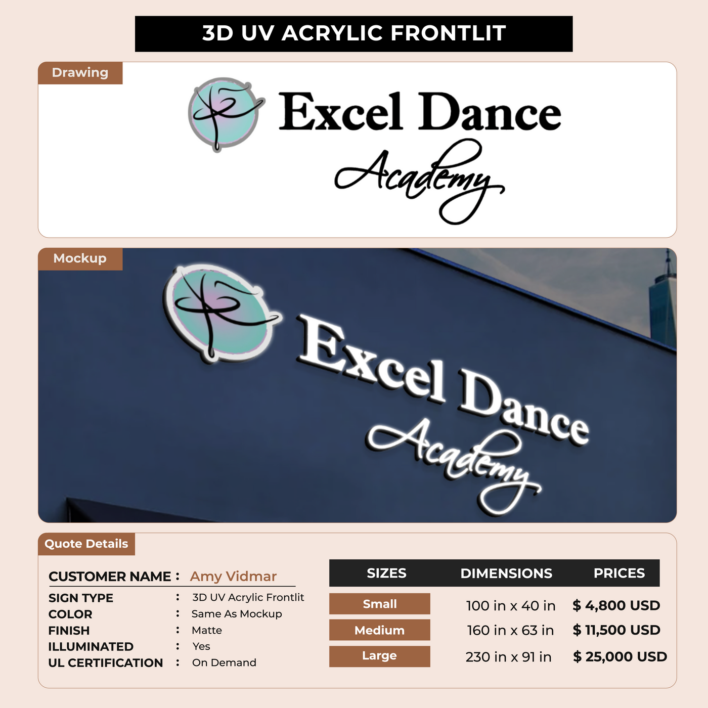 Custom Signs for Amy Vidmar