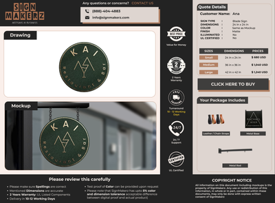 Business signage for Ana