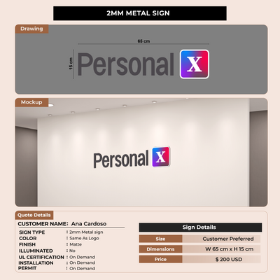 2mm Metal Sign for Ana Cardoso