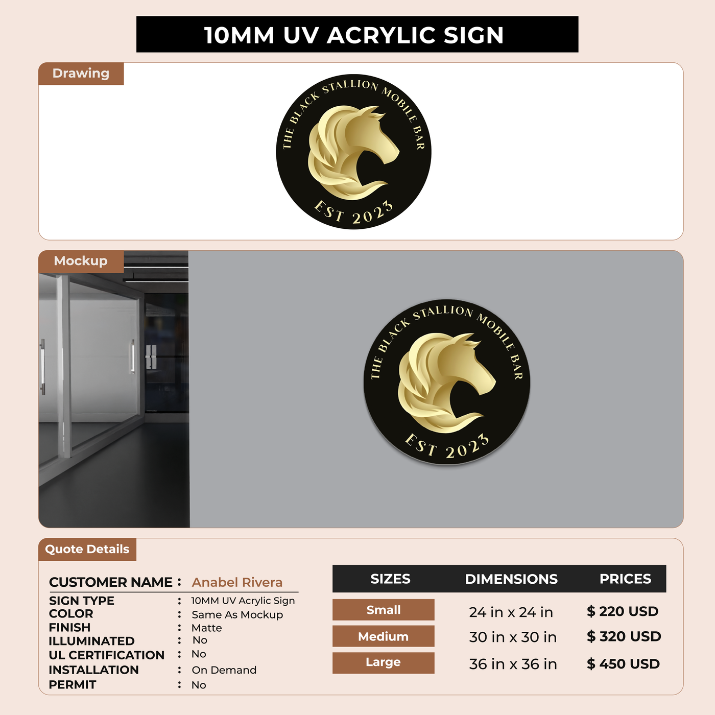 Custom Signs for Anabel Rivera