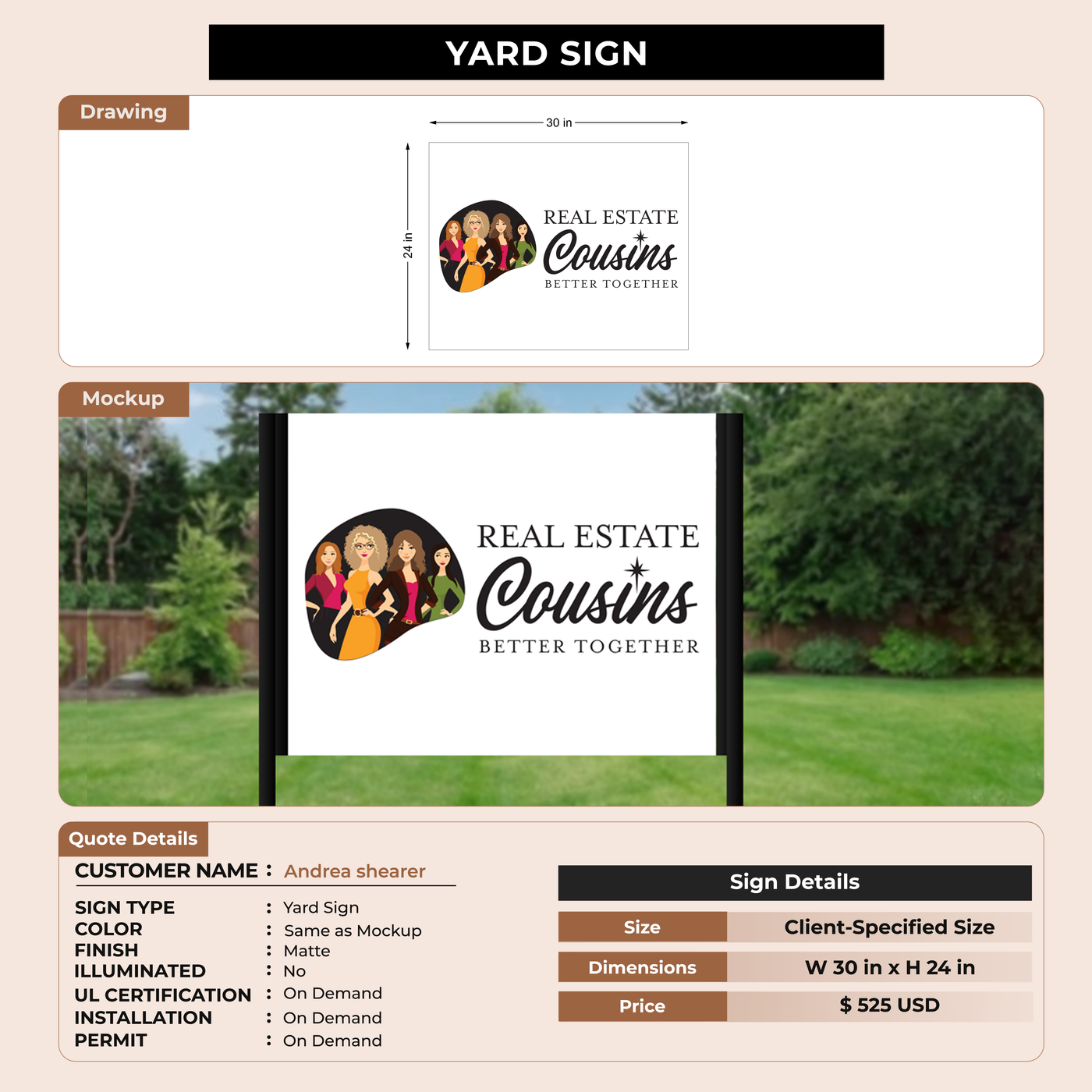 Custom Sign For Andrea shearer