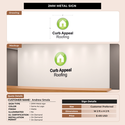 2mm Metal Sign FOR Andrew Smola
