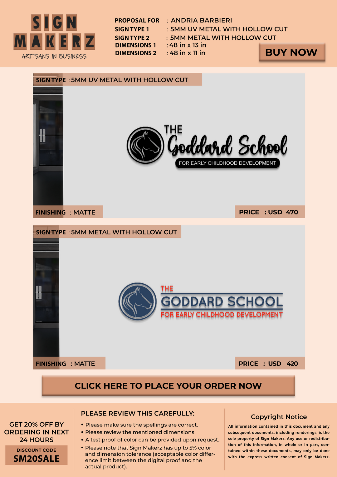 5mm Metal Signs for Andria Barbieri