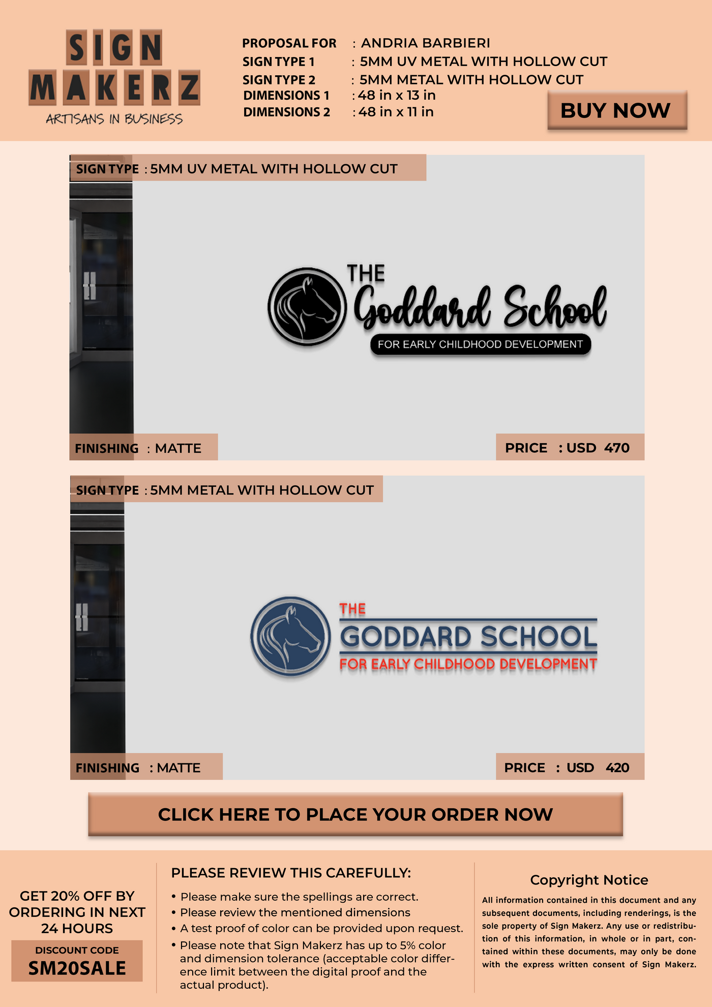 5mm Metal Signs for Andria Barbieri