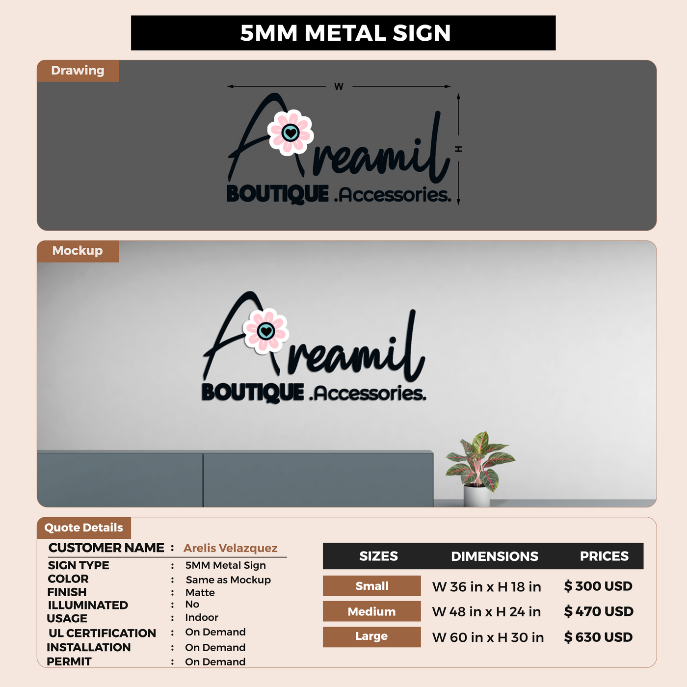 Custom Signs For Arelis Velazquez