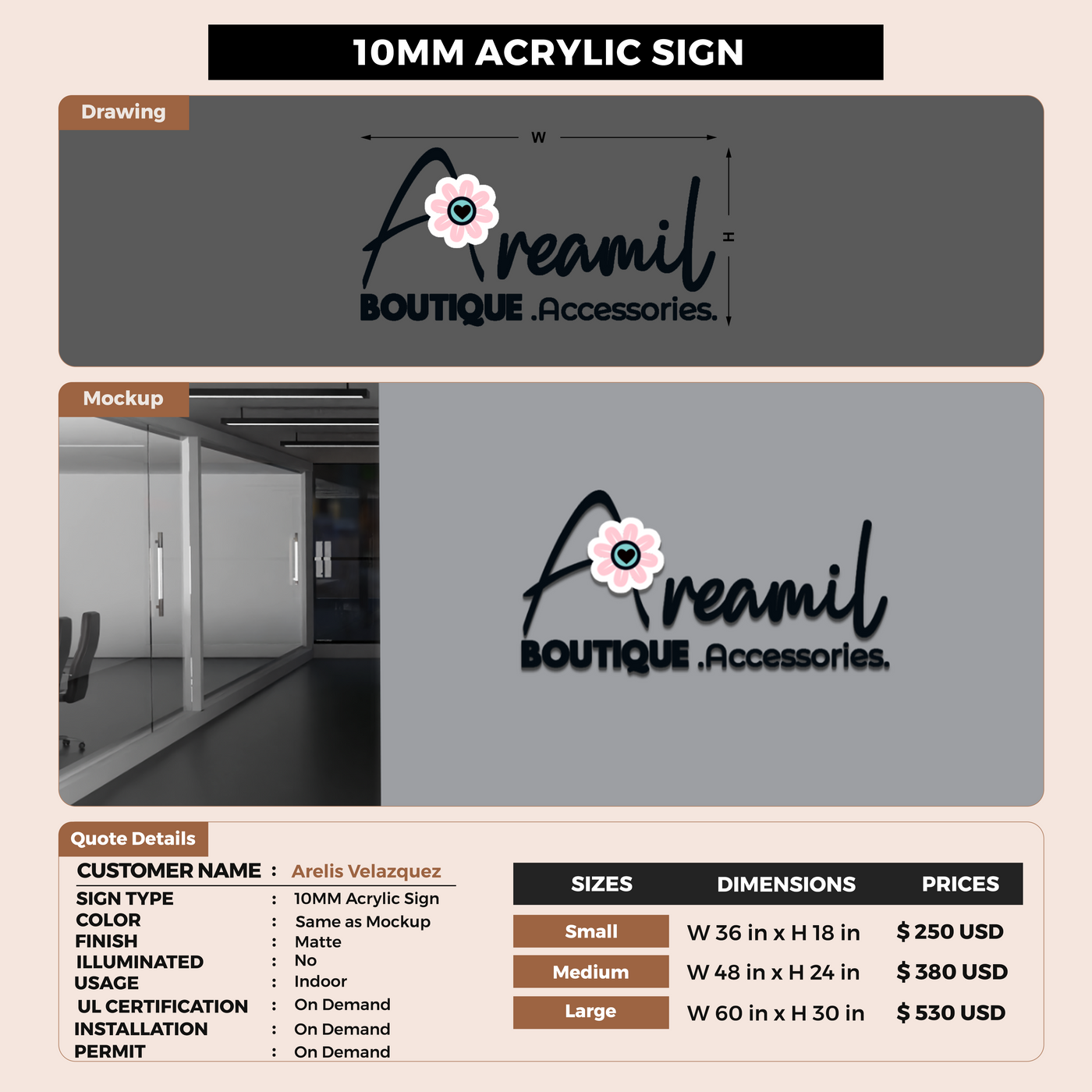 Custom Signs For Arelis Velazquez