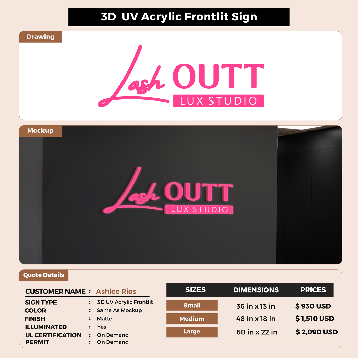 Custom Signs for Ashlee Rios