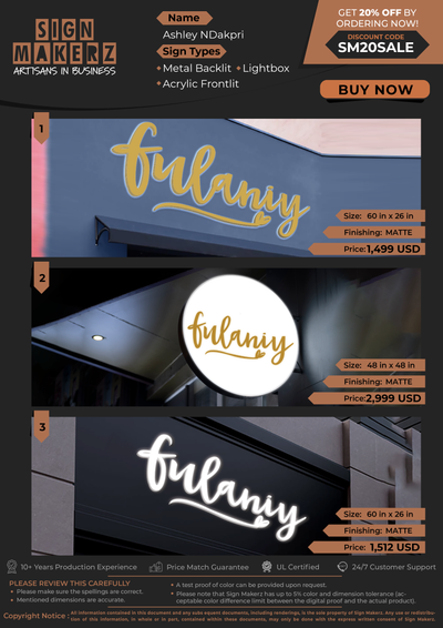 Business Signs for Ashley NDakpri