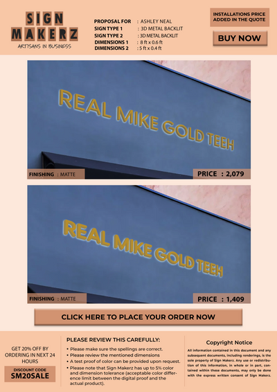 Business signs for Ashley Neal