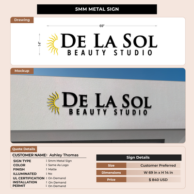 5mm Metal Sign for Ashley Thomas