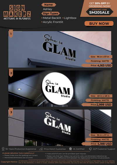 Business Signs for Ashley