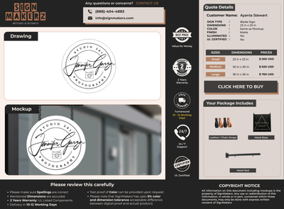 Business signage for Jennifer Garza