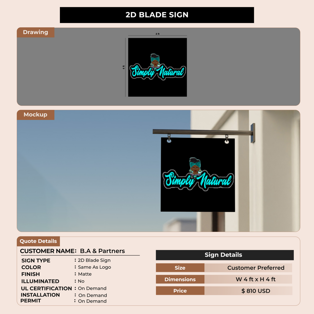 Custom Signs for B.A & Partners