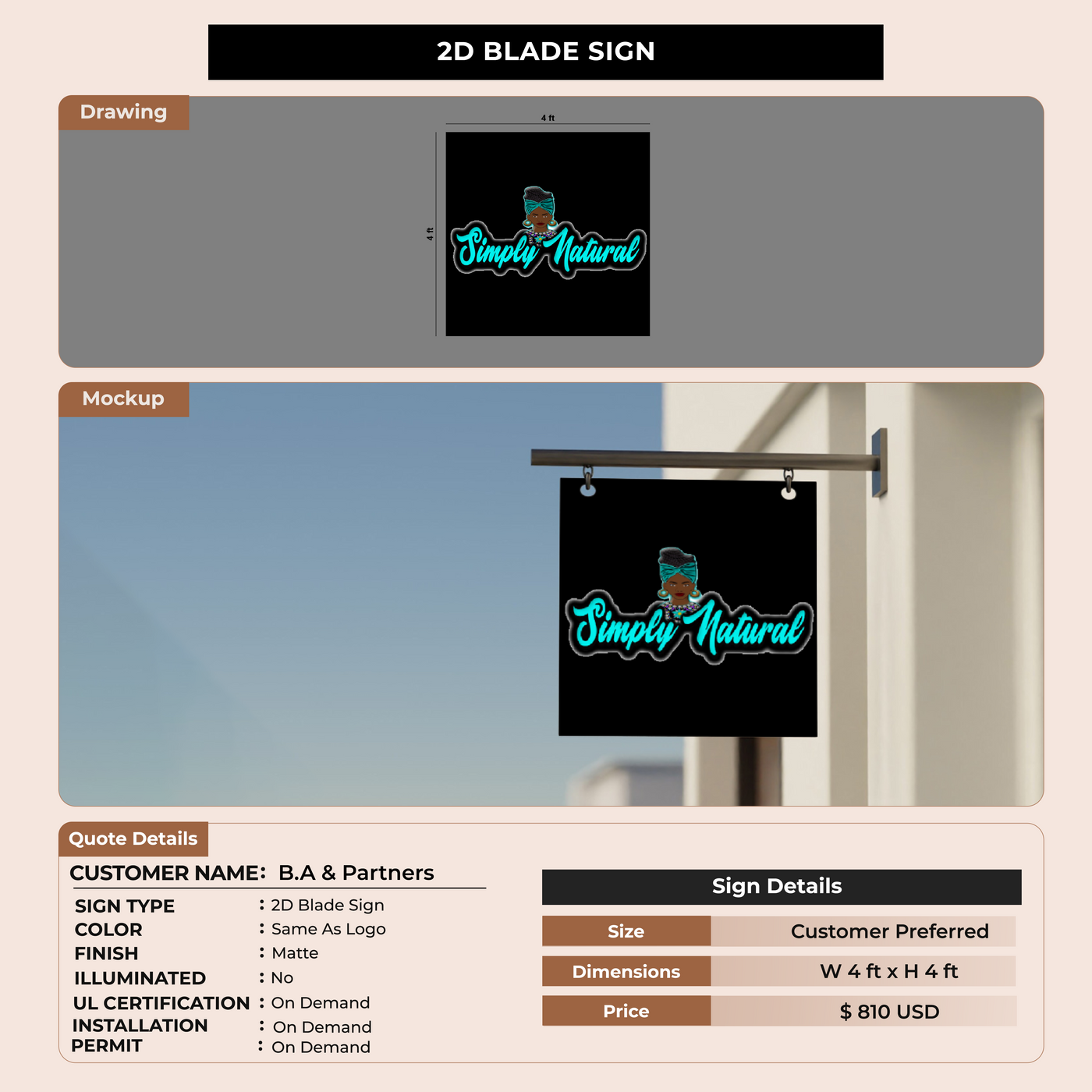 Custom Signs for B.A & Partners