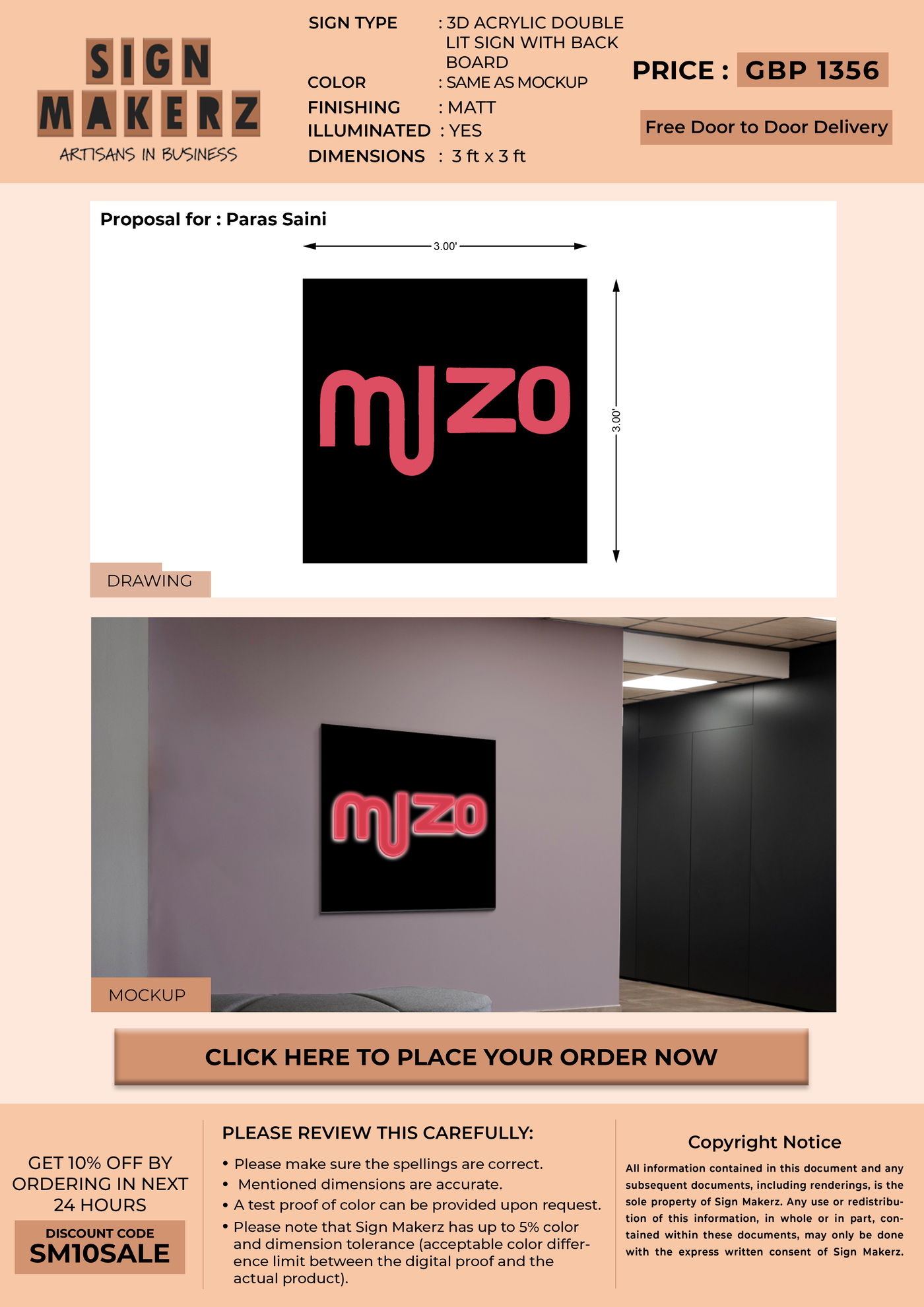 Business Signage For Paras Saini