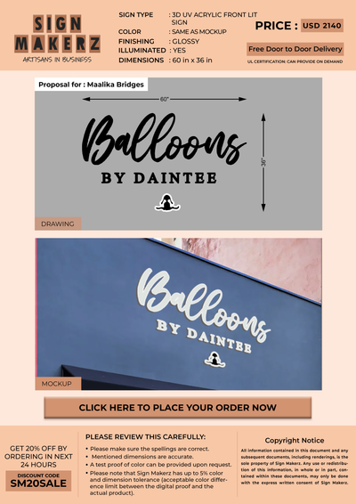 Custom Signs For Maalika Bridges