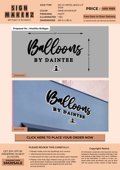 Custom Signs For Maalika Bridges