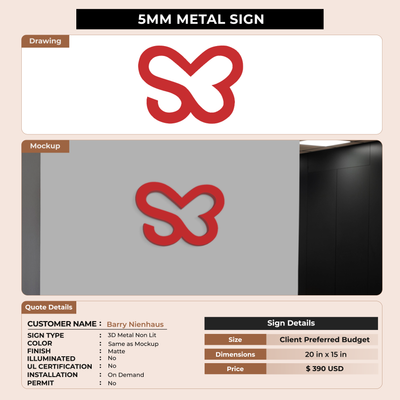 Custom Signs For Barry Nienhaus