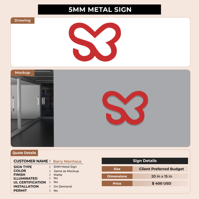 Custom Signs For Barry Nienhaus