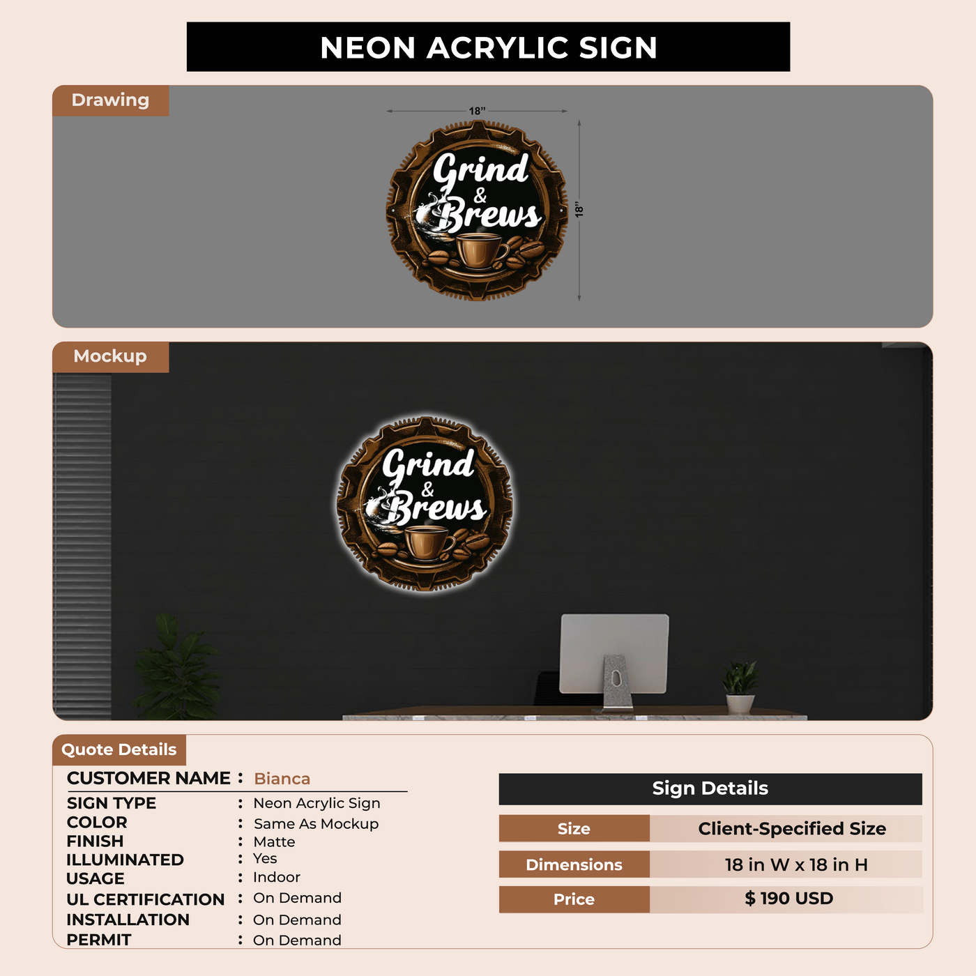 Custom Signs For Bianca