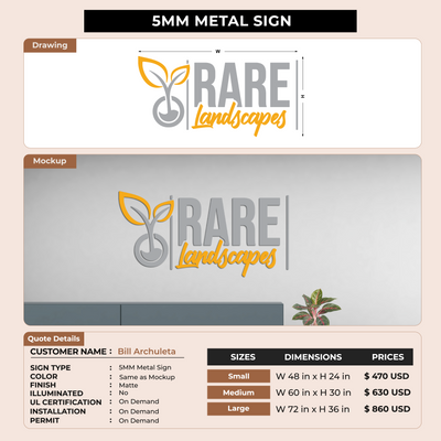 5mm Metal Sign for Bill Archuleta