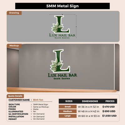 Custom Signs For Binh Ton