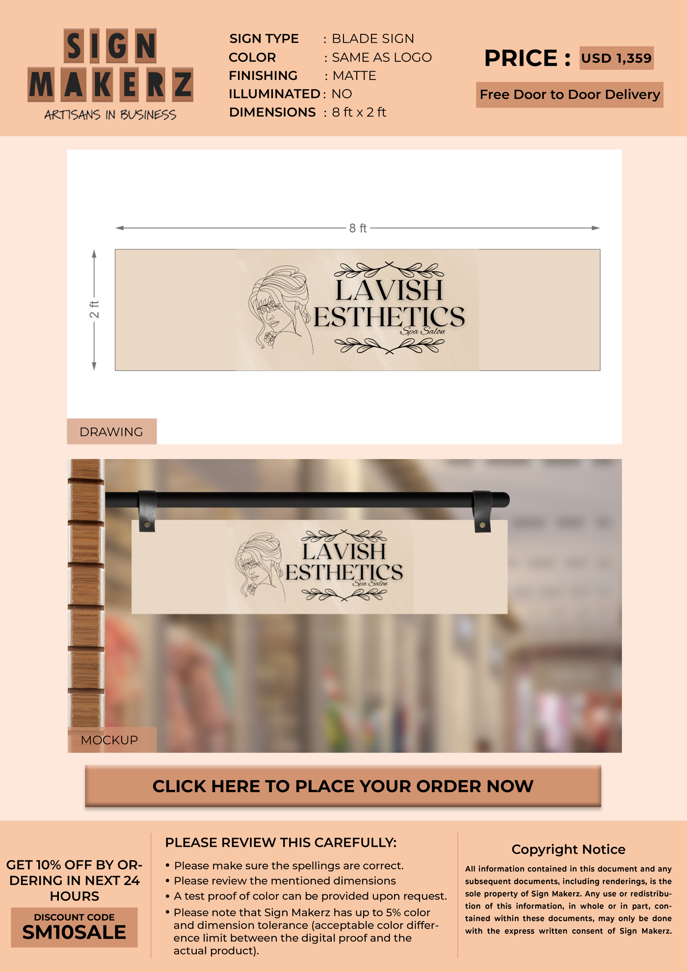 Blade sign for Lavish Esthetics