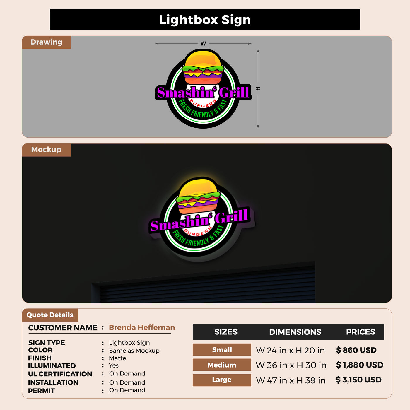 Custom Signs For Brenda Heffernan